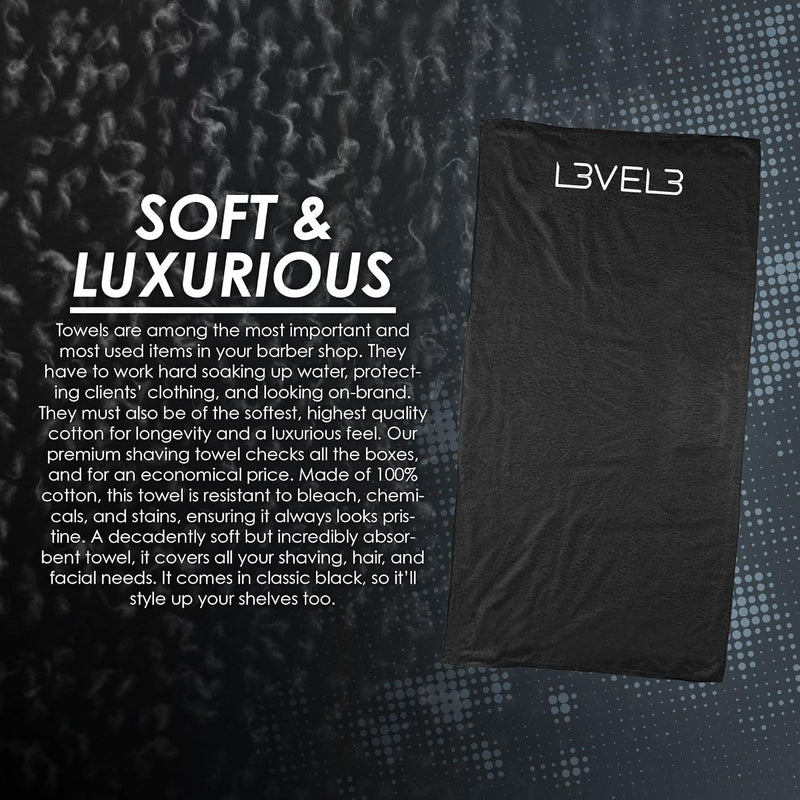 L3VEL3 Premium Shaving Towel - Black