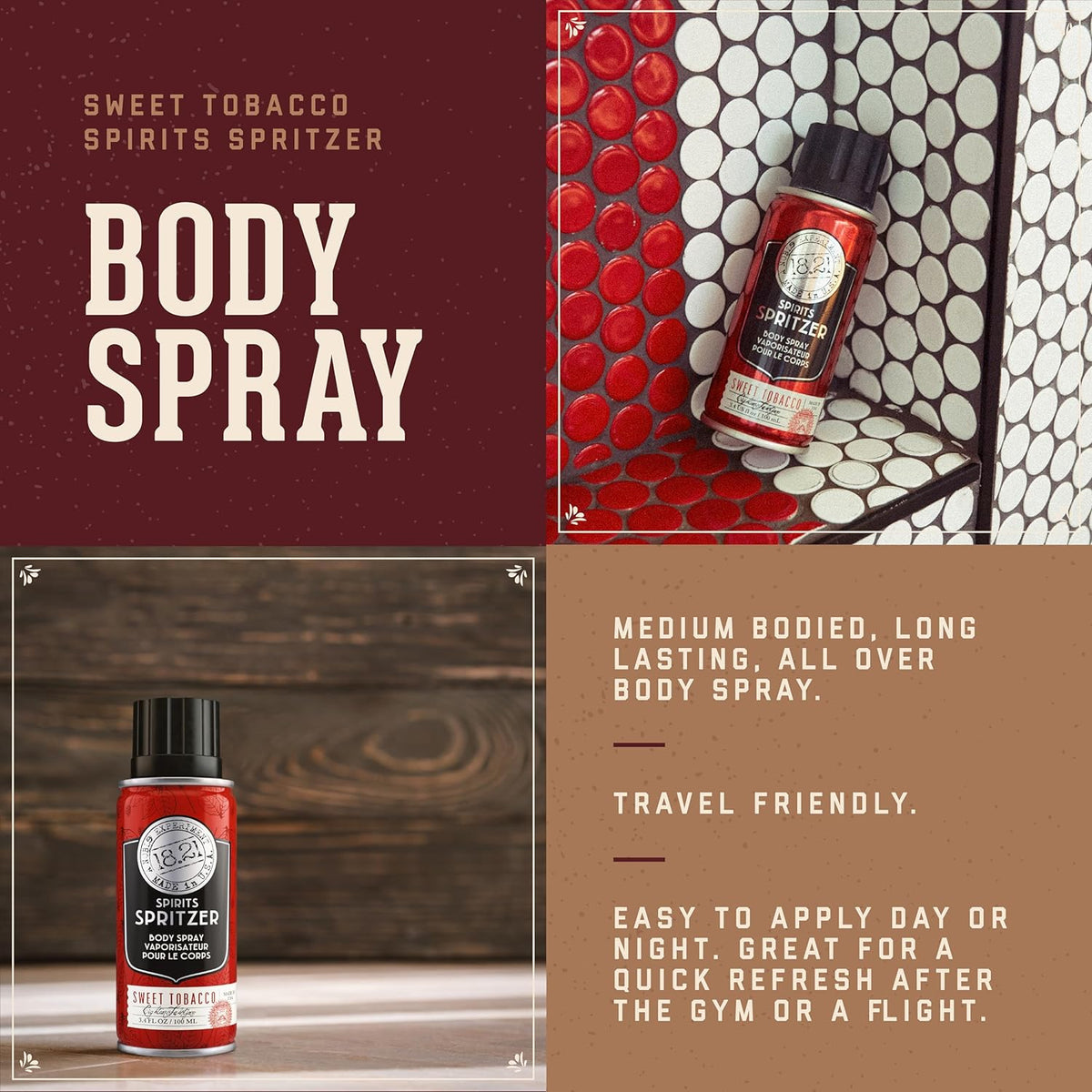 tobacco body spray Man Bar Spiced Cologne Mist 6 oz making the mundane into the extraordinary Body Spray, Smokey Bourbon by