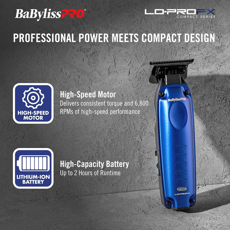 BaBylissPRO FXONE LO-PROFX High Performance Low Profile Compact Trimmer - Blue (FX72)