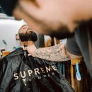 Supreme Trimmer Plain Logo Hair Cutting Barber Cape w/ Hook Clip
