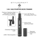 StyleCraft Ace 3-in-1 Rechargeable Multipurpose Hair Trimmer (SC420B)
