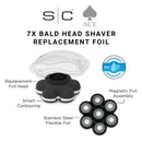 StyleCraft Stainless Steel Foil Head Replacement for Ace 7X Bald Head Shaver (SC546S)