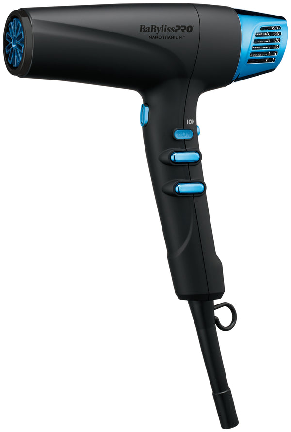 BaByliss PRO Limited Edition Black & Blue Nano Titanium High-Speed Dual Ionic Hair Dryer (BNTMB9100)