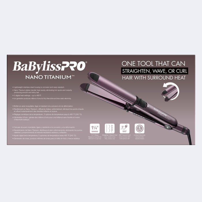 BaBylissPRO Limited Edition Nano Titanium Nightfall Prima 3000 Flat Iron - 1.25" (BNTP3000TUC)