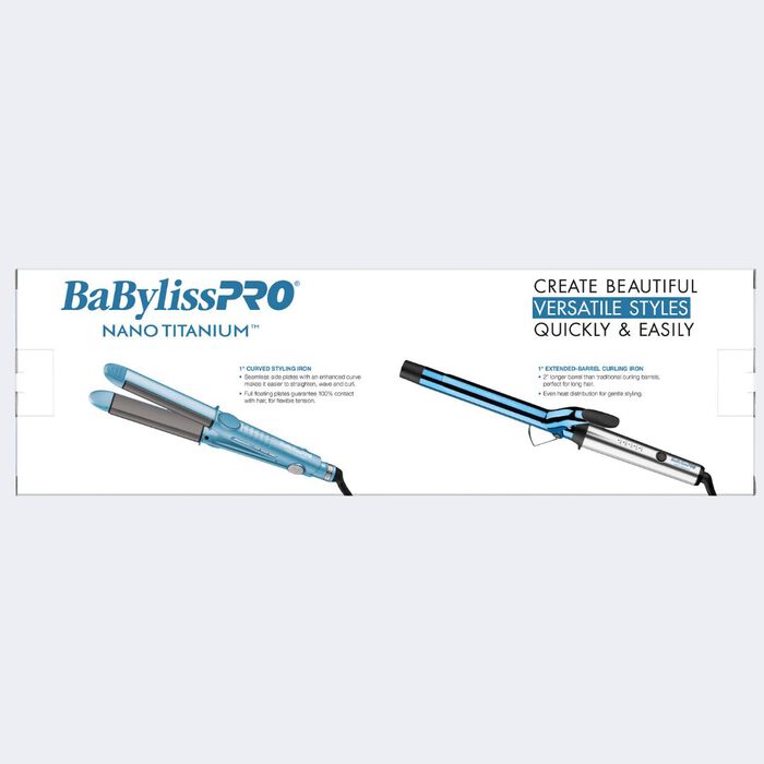 BaBylissPRO Limited Edition 1" Curved Styling Iron & 1" Extended- Barrel Curling Iron Styling Set (BNTPP76)