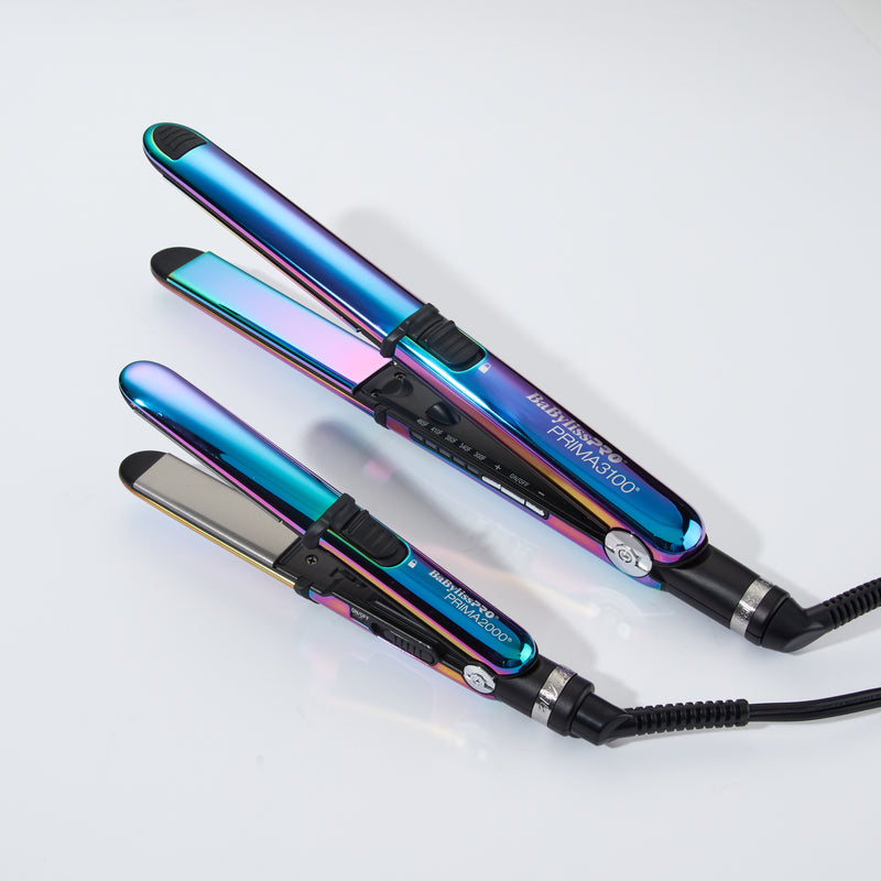 BaBylissPRO Nano Titanium Limited Edition Iridescent 3/4" & 1" Prima Stainless Steel Styling Flat Iron Value Set (BNTPPRB75)