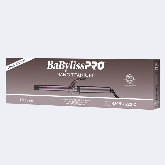 BaBylissPRO Limited Edition Nano Titanium Nightfall Extended Barrel Curling Iron - 1" (BNTWP100XLUC)