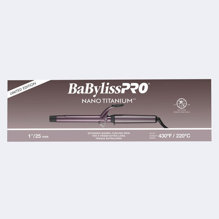 BaBylissPRO Limited Edition Nano Titanium Nightfall Extended Barrel Curling Iron - 1" (BNTWP100XLUC)