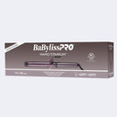 BaBylissPRO Nano Titanium extended barrel curling iron retail box with temperature info