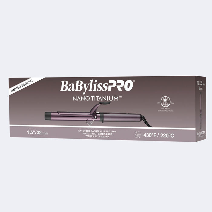 BaBylissPRO Limited Edition Nano Titanium Nightfall Extended Barrel Curling Iron - 1.25" (BNTWP125XLUC)