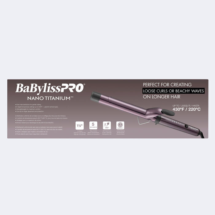 BaBylissPRO Limited Edition Nano Titanium Nightfall Extended Barrel Curling Iron - 1.25" (BNTWP125XLUC)