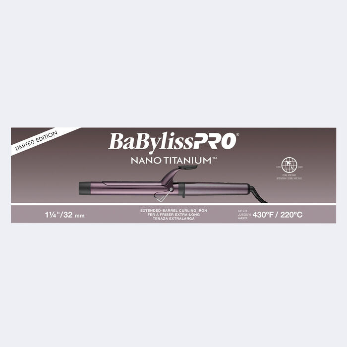 BaBylissPRO Limited Edition Nano Titanium Nightfall Extended Barrel Curling Iron - 1.25" (BNTWP125XLUC)