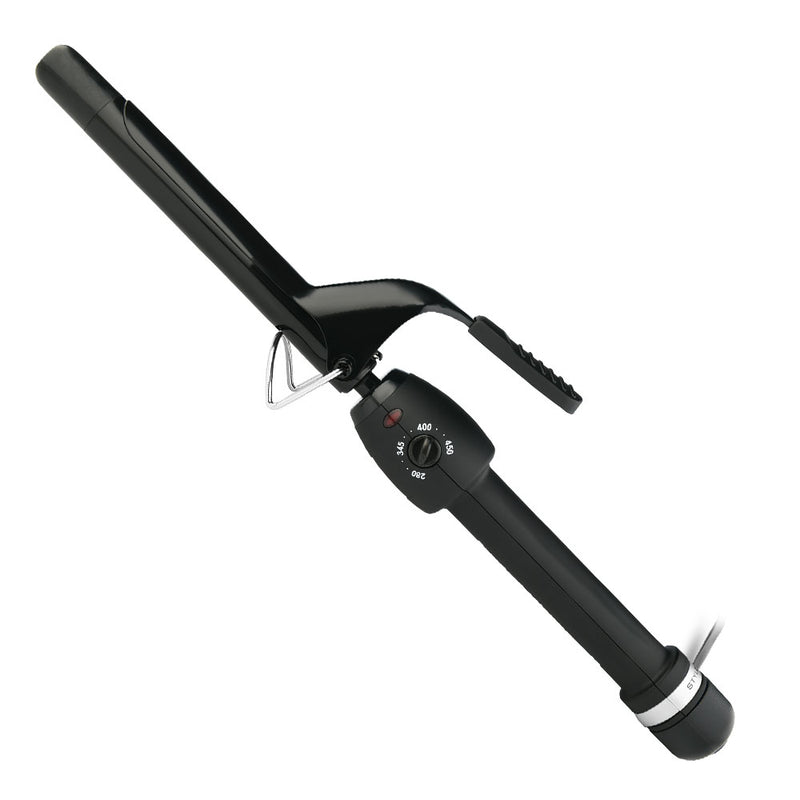 StyleCraft Black Gold Professional Curling Iron w/ Ceramic Barrel