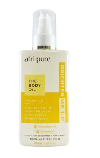 Afri Pure Brighten Me Up 100% Natural Body Oil w/ Turmeric Oil & Vitamin C (180ml/6oz)