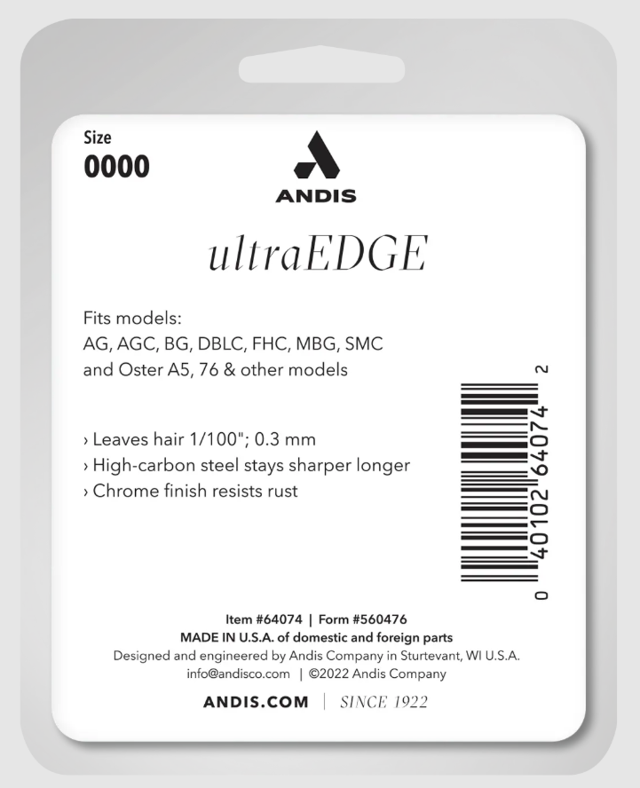 Andis Very Close Cutting Graduation Blade - Size 0000 (64074)