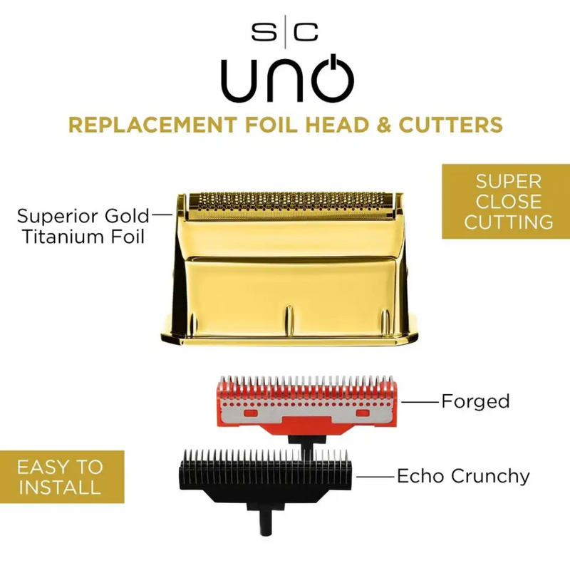 StyleCraft Uno Gold Titanium Foil Head + Crunchy + Forged Cutters (SC550G)