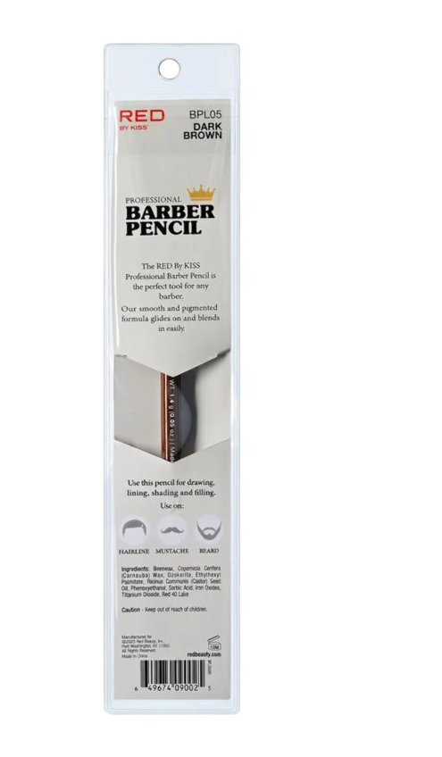 RED by KISS Barber Pencil w/ Built-In Sharpener - Dark Brown (BLP05)