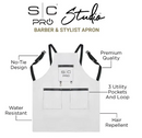 StyleCraft Water-Repellent Barber/Salon Apron w/ Adjustable Straps - White