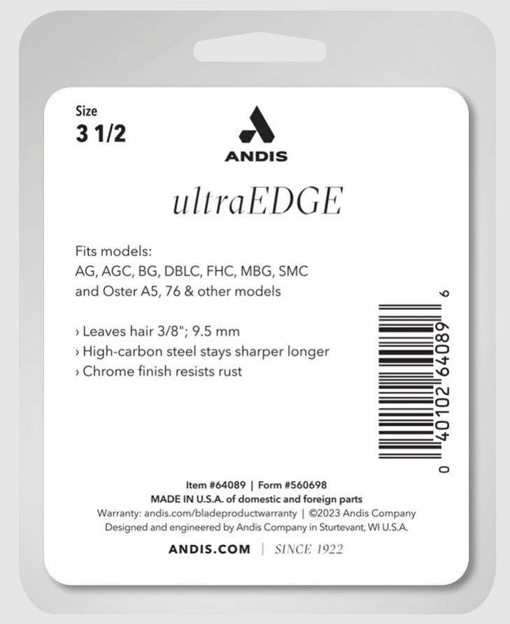 Andis UltraEdge Detachable Blade - Size 3 1/2 (64089)