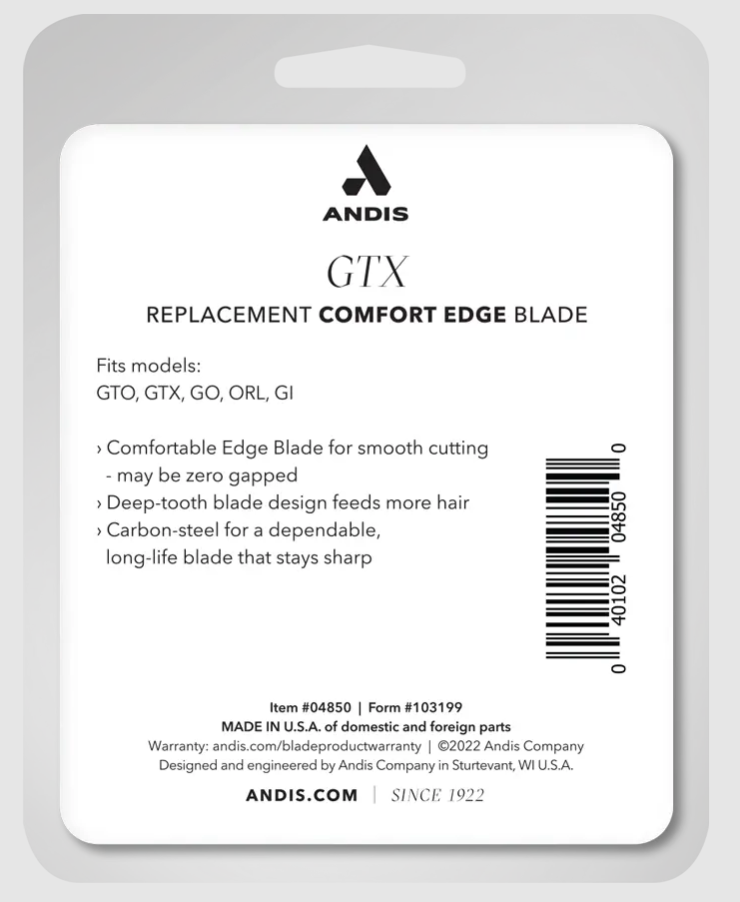 Andis GTX Deep Tooth T-Outliner Carbon Steel Replacement Blade (04850)