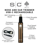 StyleCraft Ace Electric Cordless Ear & Nose Trimmer w/ Dual Speed Motor (SC412B)