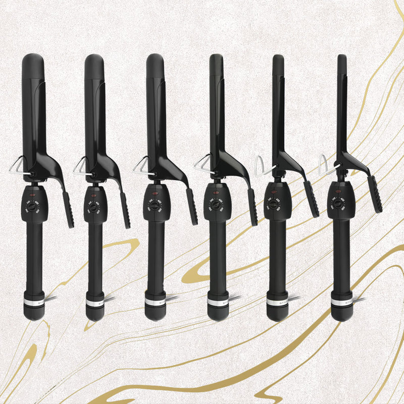 StyleCraft Black Gold Professional Curling Iron w/ Ceramic Barrel