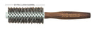 Extra-long ceramic barrel hair brush with boar bristles, wooden handle