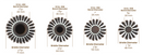 Brush size chart showing barrel and bristle diameters for ceramic boar brushes