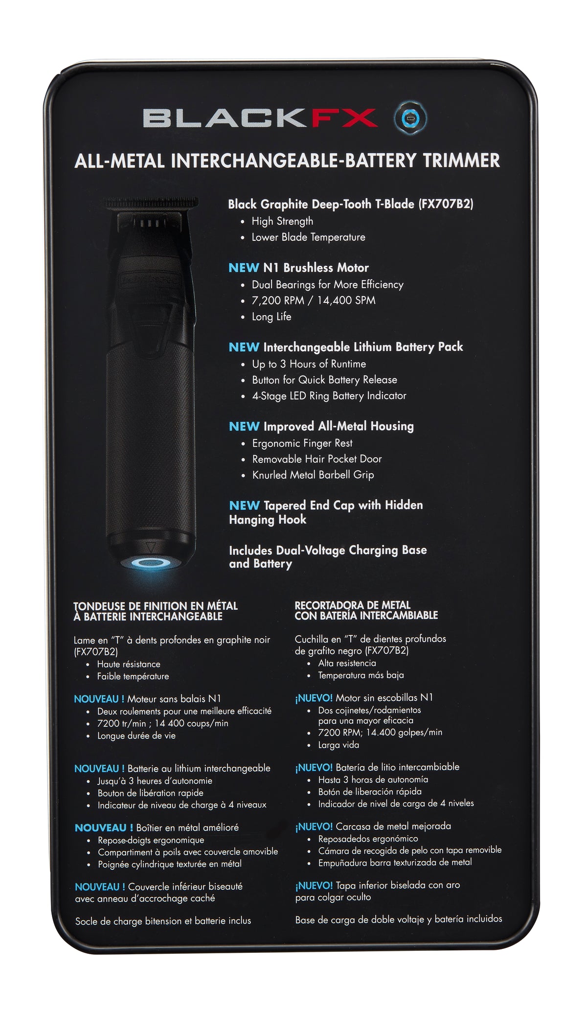 BaByliss PRO Black FX One All-Metal Interchangeable-Battery