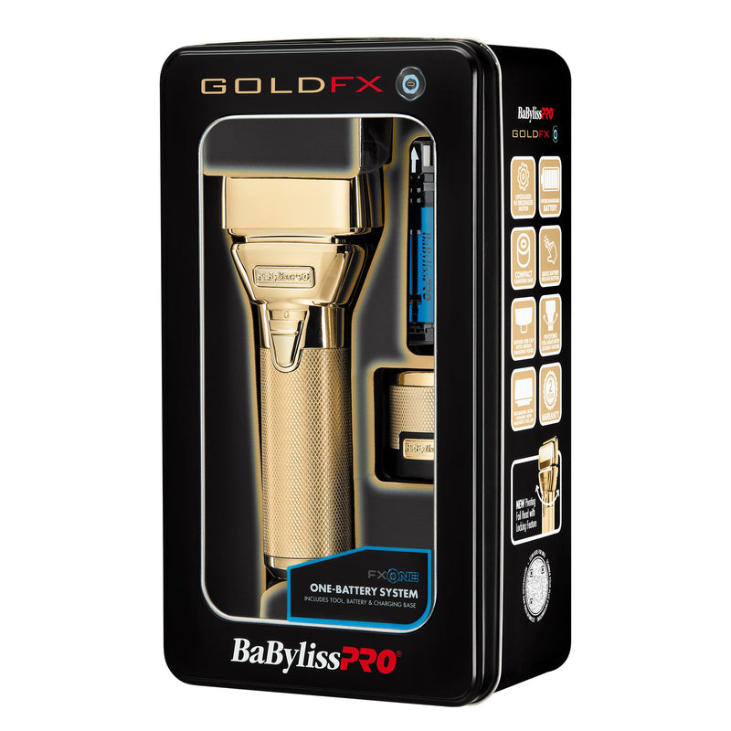 BaBylissPRO FXONE GOLDFX All-Metal Interchangeable-Battery Foil Shaver (FX79FSG) [OPEN BOX]