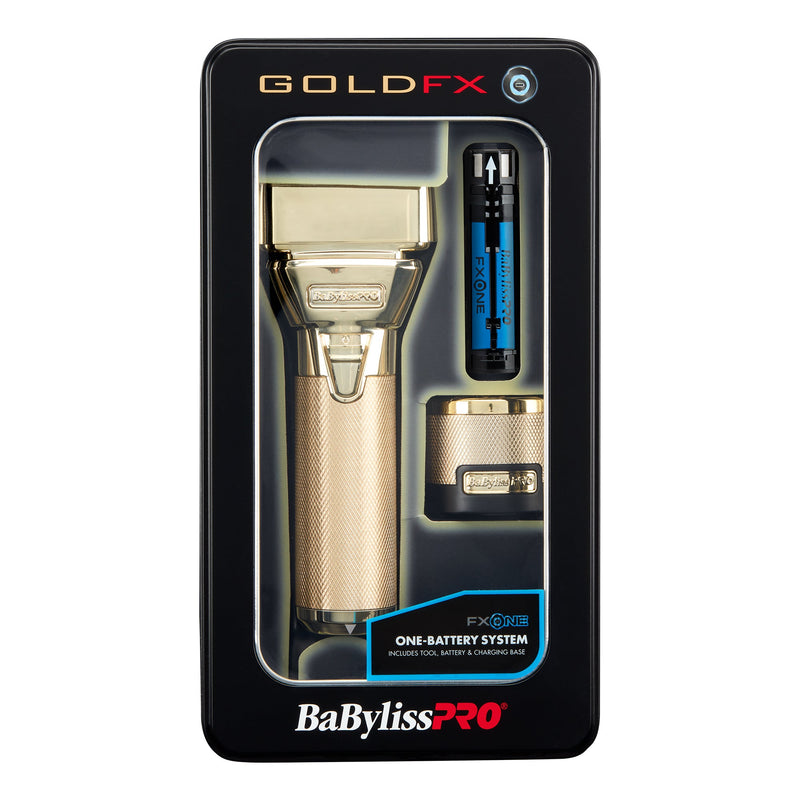 BaBylissPRO FXONE GOLDFX All-Metal Interchangeable-Battery Foil Shaver (FX79FSG) [OPEN BOX]