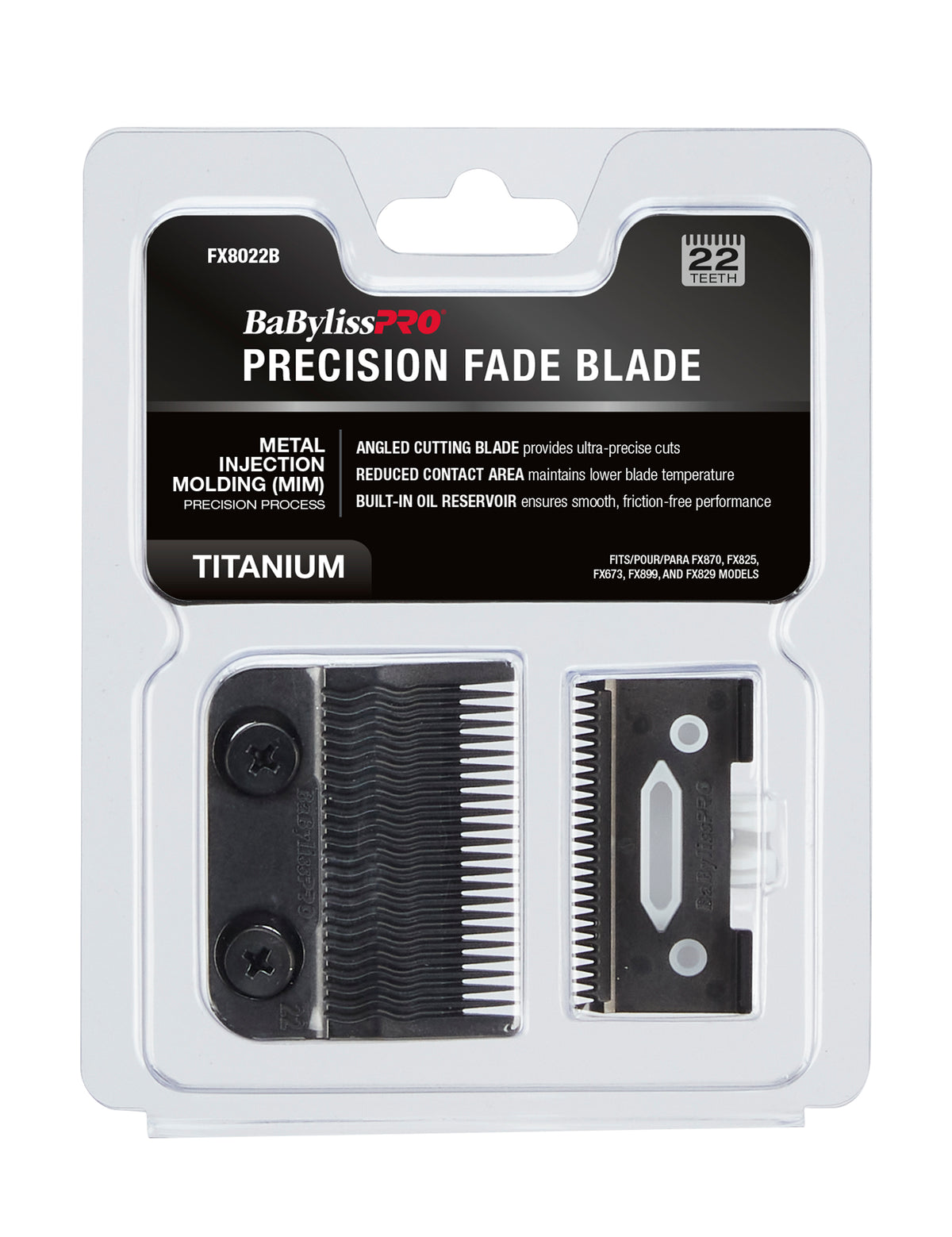 BaBylissPRO Black Titanium Metal-Injection Molded Precision Fade Blade