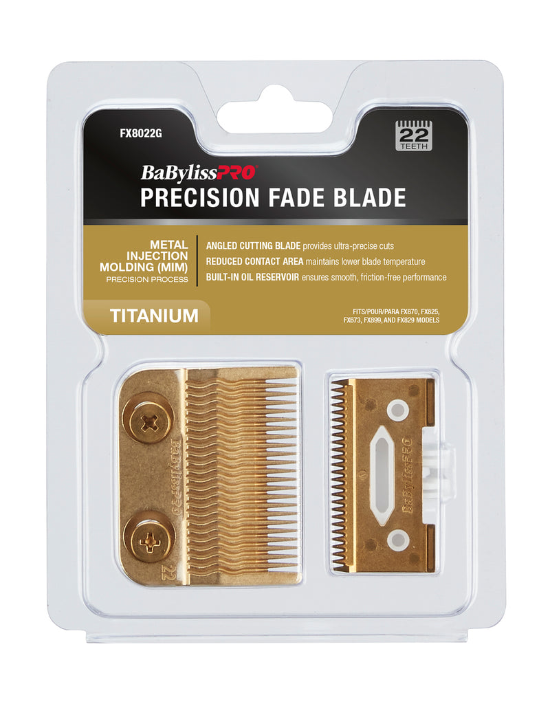 BaByliss PRO Gold Titanium Metal-Injection Molded Precision Fade Blade (FX8022G)