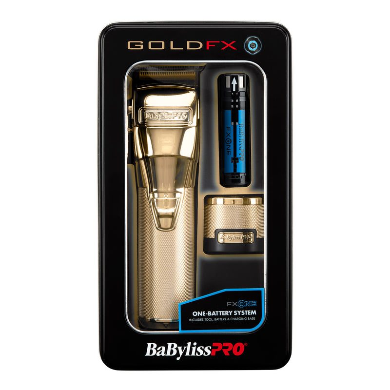 BaBylissPRO FXONE GOLDFX All-Metal Interchangeable-Battery Cordless Clipper (FX899G)