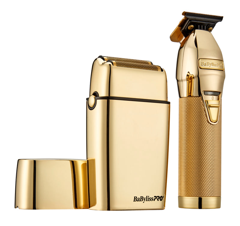 BaBylissPRO LimitedFX Gold Trimmer & Double Foil Shaver Prepack (FXDUOFS2TG)