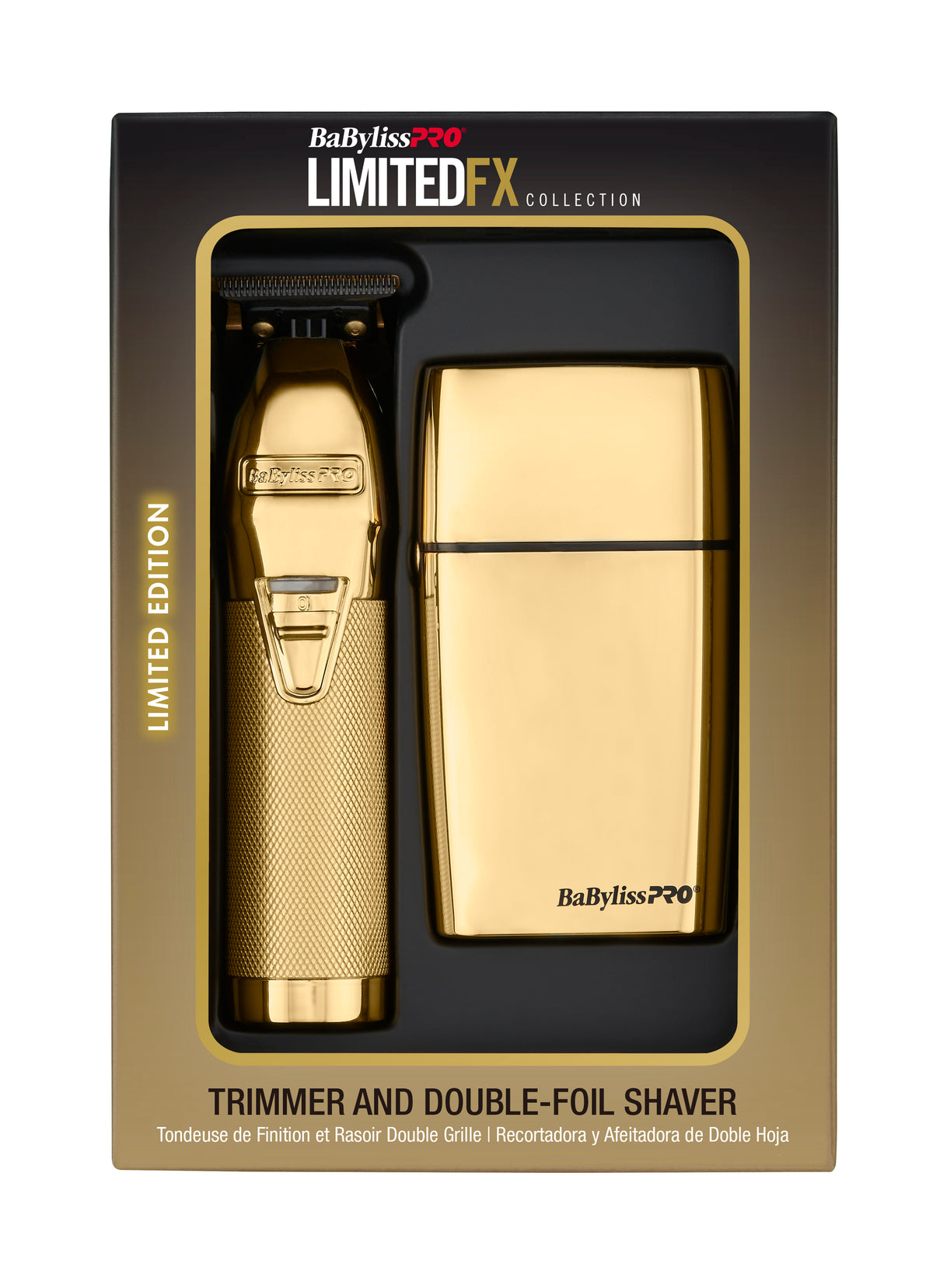 BaByliss PRO LimitedFX Gold Trimmer & Double Foil Shaver Prepack  (FXDUOFS2TG)