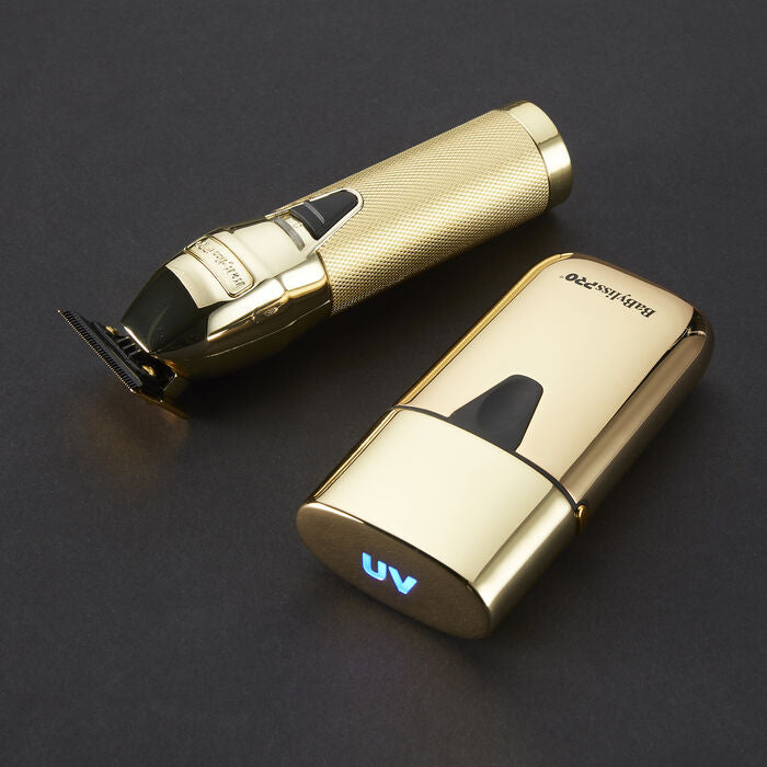 BaByliss PRO Limited Edition Gold FX Trimmer & UV Single-Foil Shaver Set (FXLFHOLPKG)