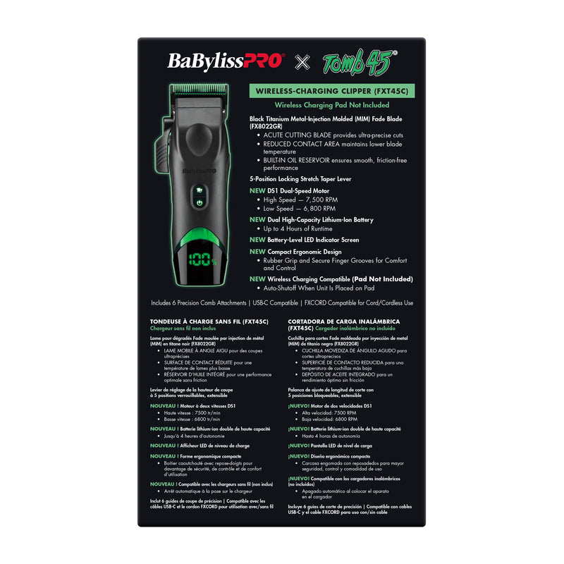 BaBylissPRO x Tomb45 Wireless Charging Clipper (FXT45C) [PRE-ORDER]