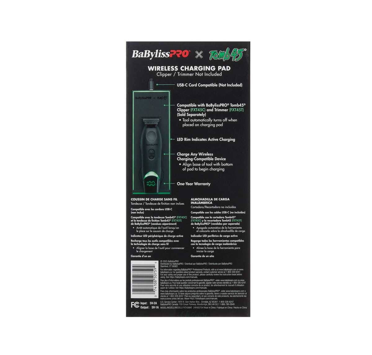 BaByliss×Tomb45 ワイヤレス充電マット Babyliss Pro x Tomb45 Clipper with wireless charging pad