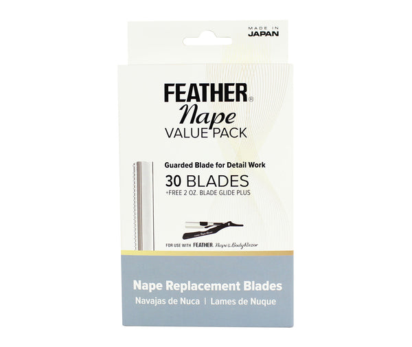 Feather Nape Value Pack w/ Free 2oz Jatai Blade Glide Shaving Lotion - 30pk (F1-30-303)
