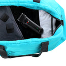 Black hair clipper stored in a blue zippered carrying case