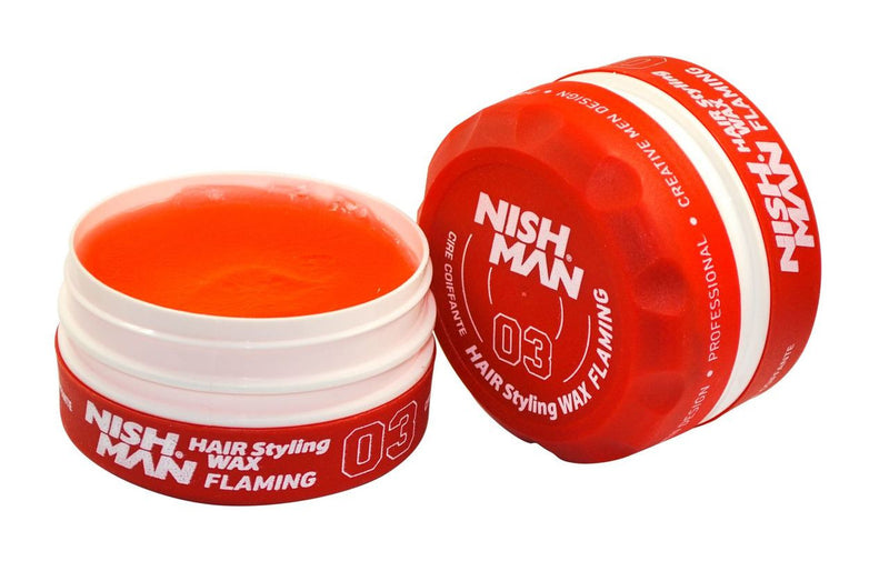 Nishman 03 Flaming Cherry Red Strong Hold Light Shine Styling Wax - Mango Fruit (150ml/5oz)