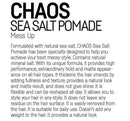 Immortal NYC Chaos Sea Salt Strong Hold Pomade (100ml/3.4oz)