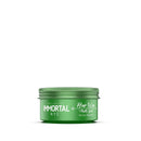 Immortal NYC matte finish hair wax in green jar with ribbed lid, front view