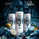 Aftershave spray bottle with white label and blue animal artwork, pump sprayer top.