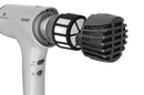 Hair dryer nozzle attachment with black vented diffuser and metal ring