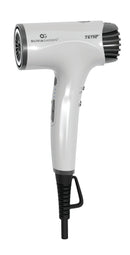 Olivia Garden JETHP compact hair dryer, white body with black power cord