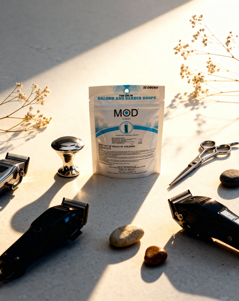 MOD Clean Eco-Friendly Salon & Barbershop Disinfectant, Fungicide & Virucide Water-Soluble Pods - Blue (32 pack)