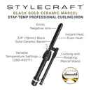 StyleCraft Stay-Temp Marcel Curling Iron w/ Ceramic Barrel - 3/4" (SCMC75B)