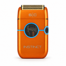 StyleCraft orange foil shaver with dual metal foils, blue trim, and a round power button.